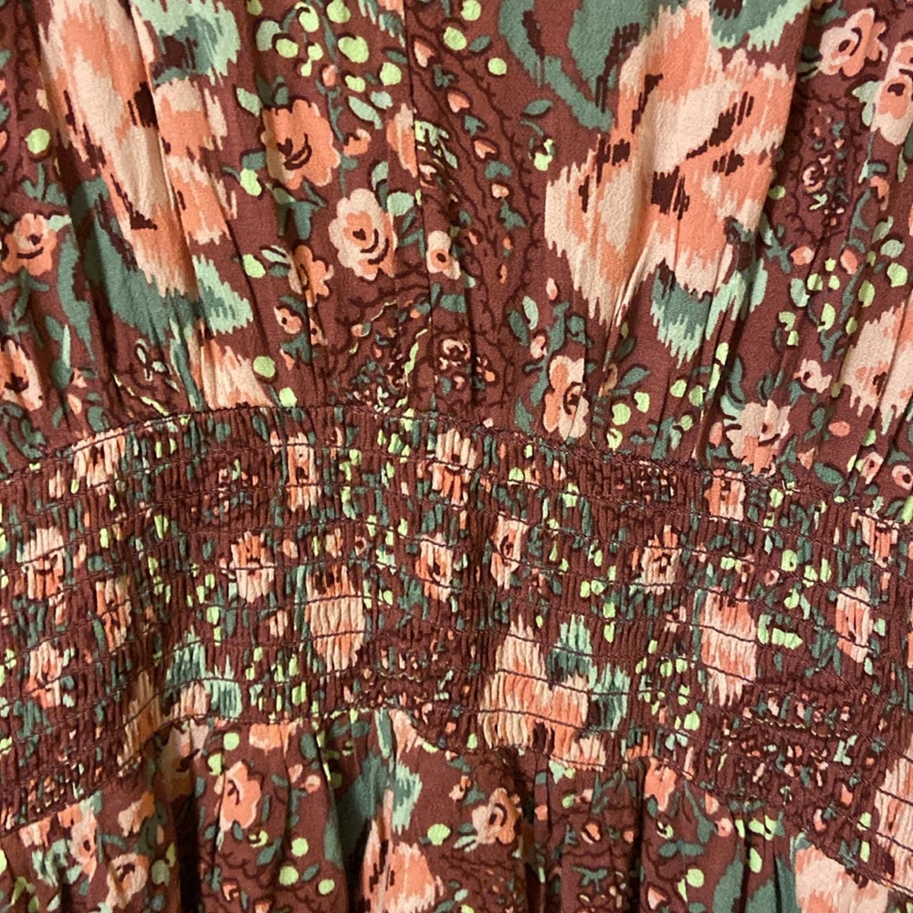 Aerie XS Smocked Tie at Neck Bohemian Style Dress - Picture 5 of 9